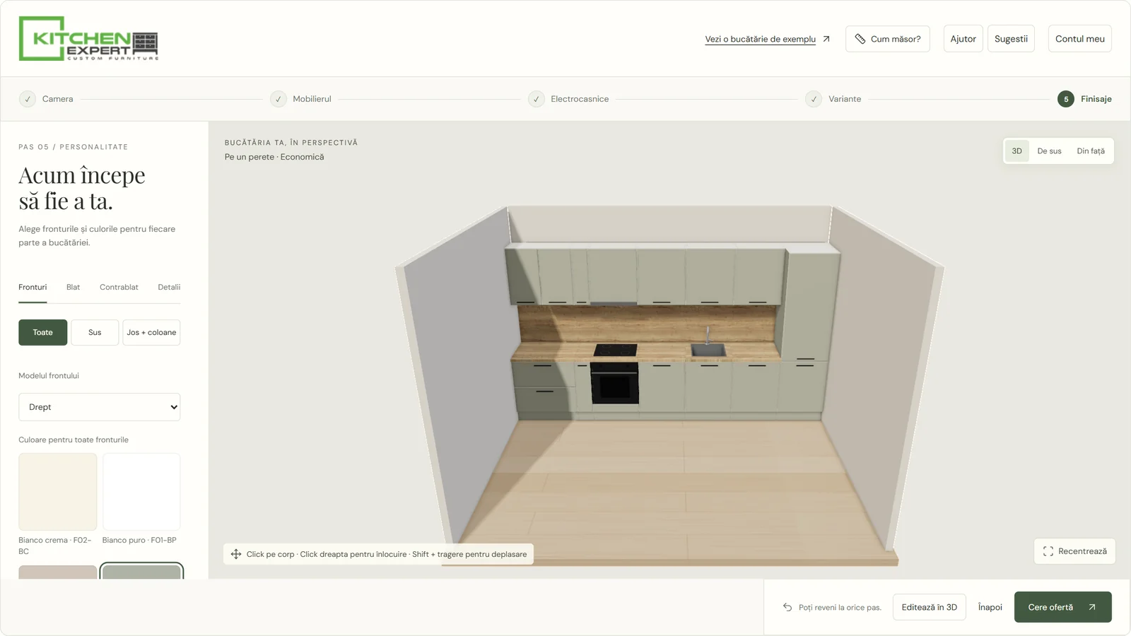 Configuratorul 3D: Finisaje