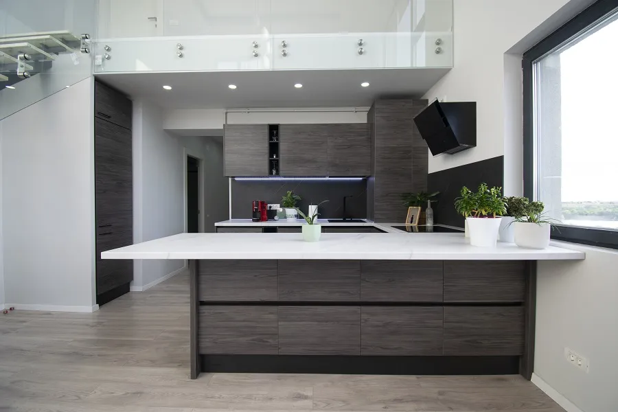 Bucătărie modernă din MDF furniruit 126 — poza 2