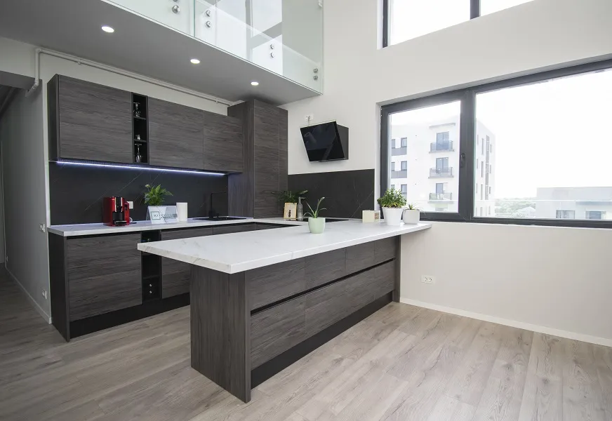 Bucătărie modernă din MDF furniruit 126 — poza 3